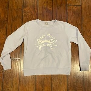 JCrew Light Blue Crab Sweatshirt Size Small